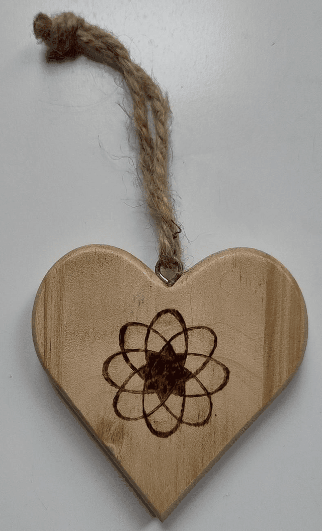 Small hanging heart with geometric design 