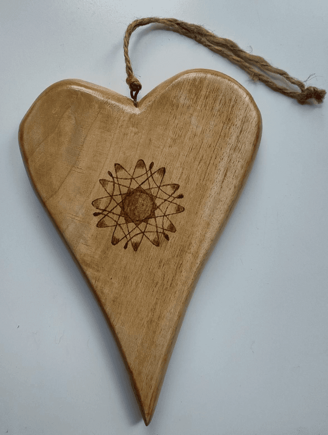 Extra large hanging heart with geometric design 
